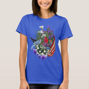 flowers, birds and flag 2r T-Shirt