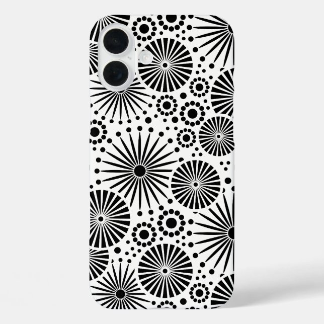 flowers Black and White vector floral pattern Case-Mate iPhone Case (Back)