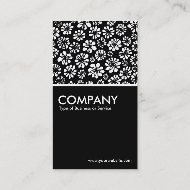 Flowers - Black Business Card (Front)