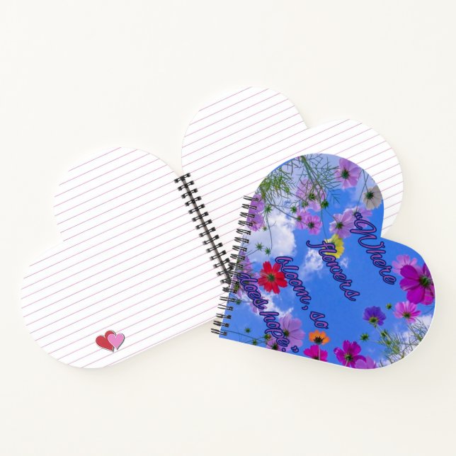 Flowers Bloom Heart Spiral Notebook (Inside)