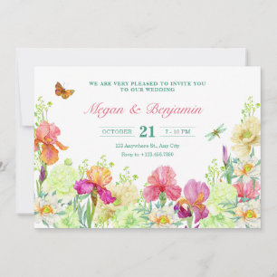 Flowers bloom wedding  invitation