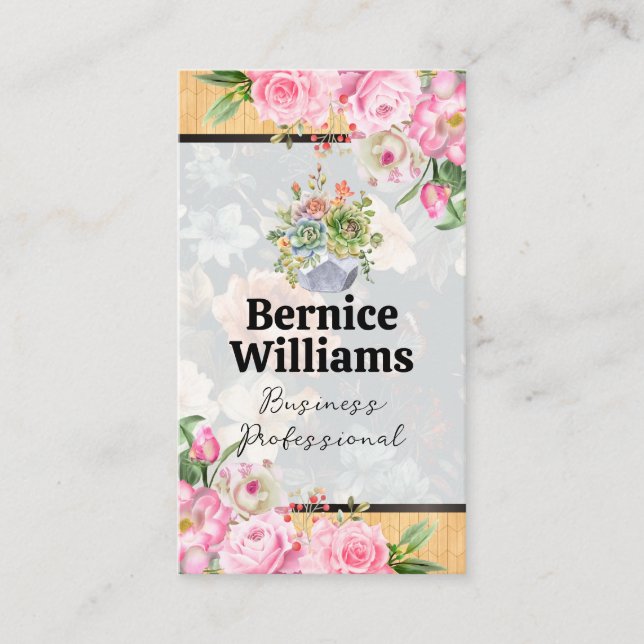 Flowers Blooming Business Card (Front)