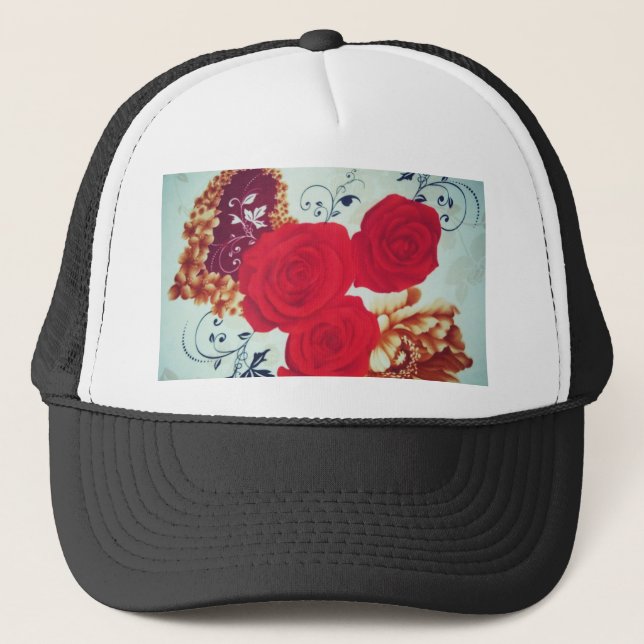 Flowers Blooming Trucker Hat (Front)