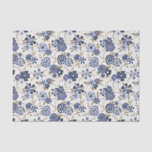 Flowers Blue Vine Botanical Gift Tissue Paper