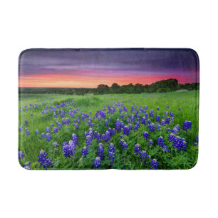 Flowers Bluebonnets at Sunset Texas Bath Mat
