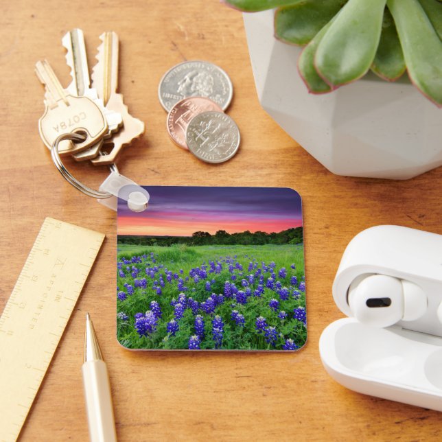 Flowers | Bluebonnets at Sunset Texas Keychain (Desk)