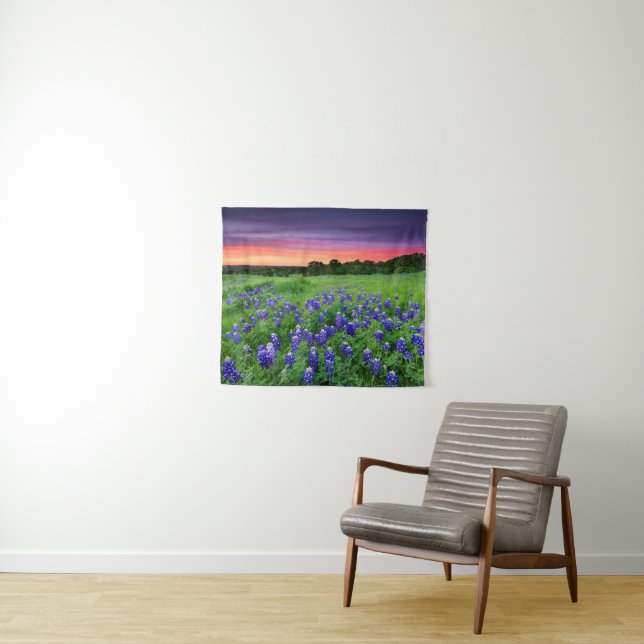 Flowers | Bluebonnets at Sunset Texas Tapestry (In Situ (Horizontal))