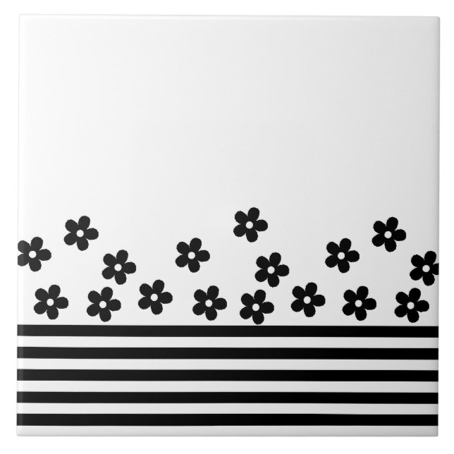 Flowers & Borders (White) Tile (Front)