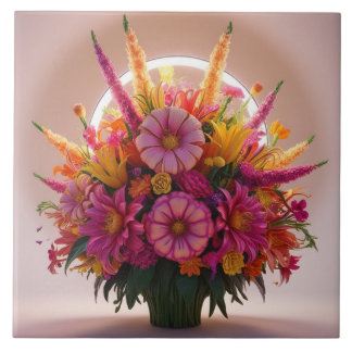 Flowers bouquet Ceramic tile