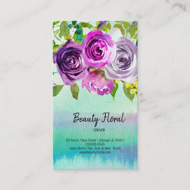 Flowers Bouquet Florist Business Card (Front)