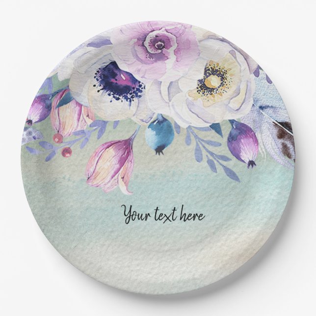 Flowers bouquet for all occasions paper plate (Front)