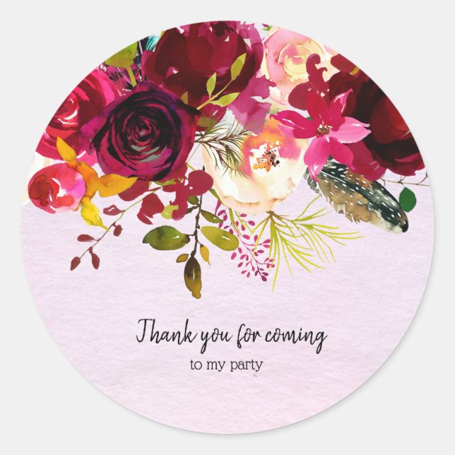 Flowers bouquet for all occassions classic round sticker (Front)