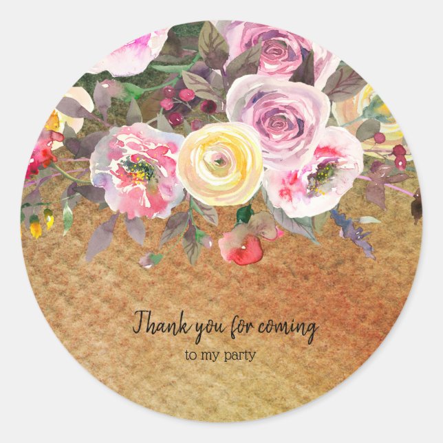 Flowers bouquet for all occassions classic round sticker (Front)