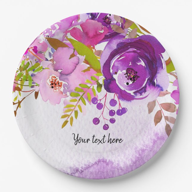 Flowers bouquet for all occassions paper plate (Front)