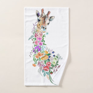 Flowers Bouquet Giraffe Bath Towels