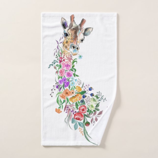 Flowers Bouquet Giraffe Bath Towels (Hand Towel)