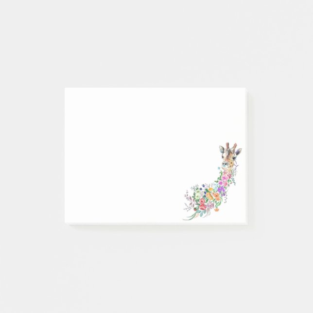 Flowers Bouquet Giraffe Post it Notes (Front)