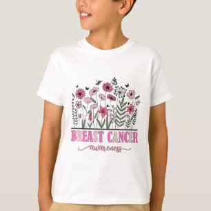 Flowers Breast Cancer Awareness Women Cancer Survi T-Shirt