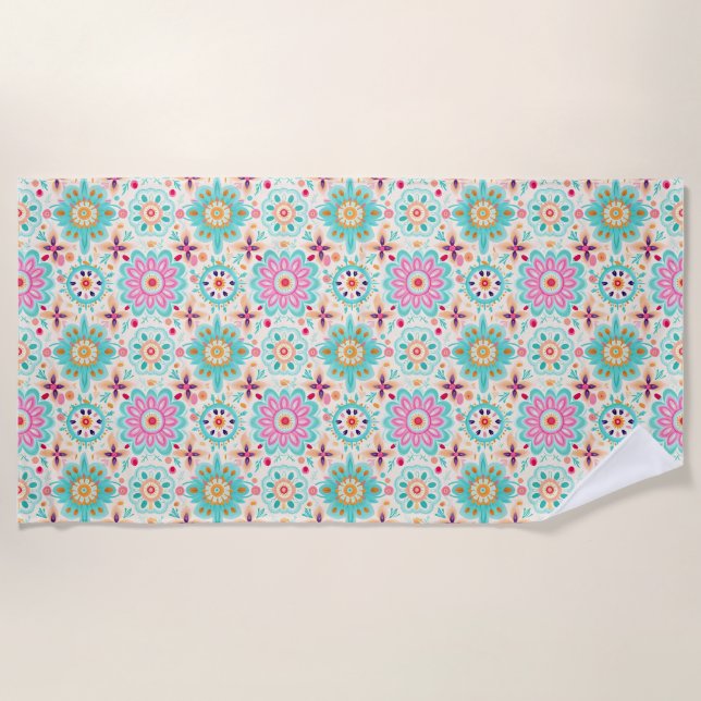 Flowers Bring Colour To Your World Beach Towel (Front)