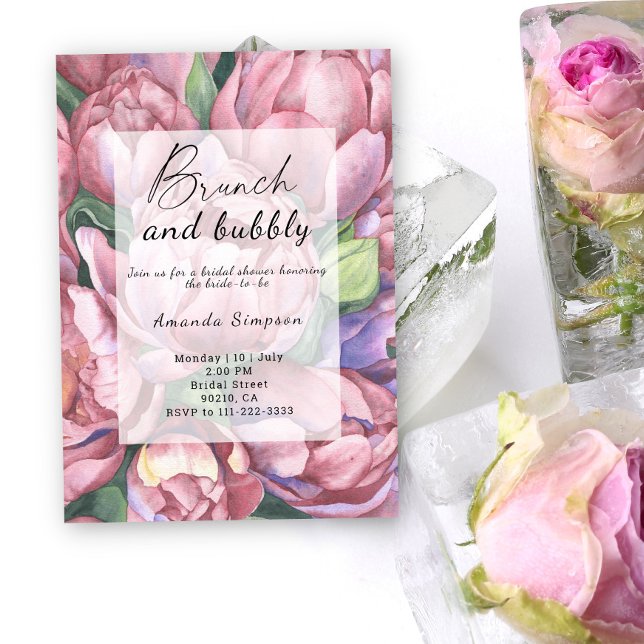 Flowers - Brunch and bubbly bridal shower Invitation (Creator Uploaded)