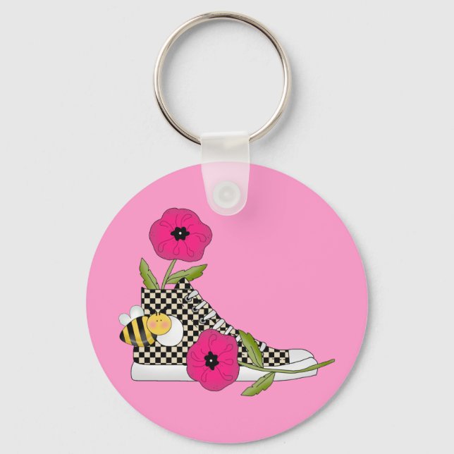 Flowers Bugs Sneakers All Products Kids Stuff Keychain (Front)