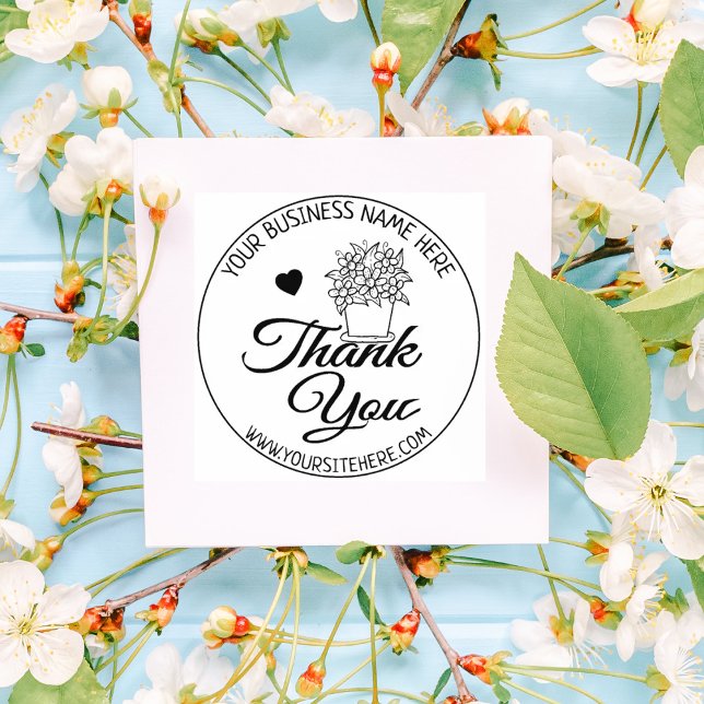 Flowers Business Thank You Rubber Stamp (Creator Uploaded)