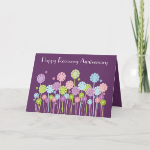 Flowers & Butterflies Purple Retro Recovery Card