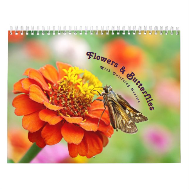 Flowers & Butterflies With Uplifting Psalms 2026 Calendar (Cover)