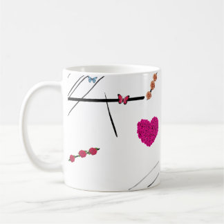 flowers butterfly coffee mug