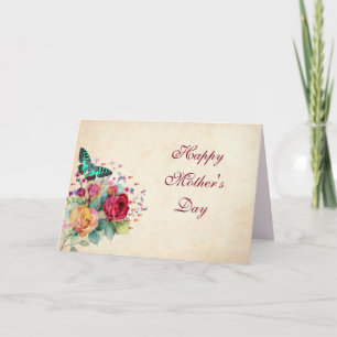 Flowers & Butterfly Mother's Day Card