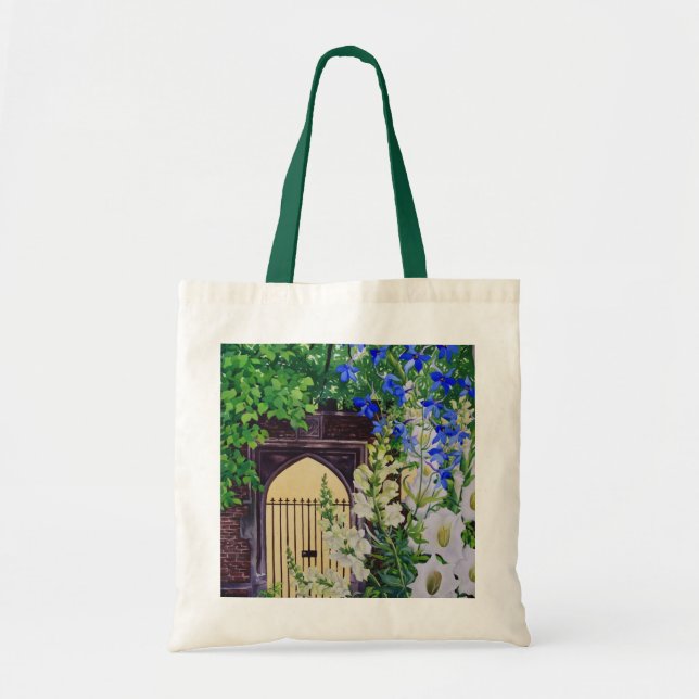 Flowers by a sunlit gateway 2008 tote bag (Front)