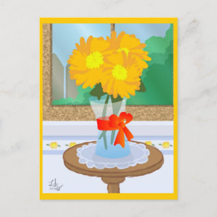 Flowers by a Window Postcard