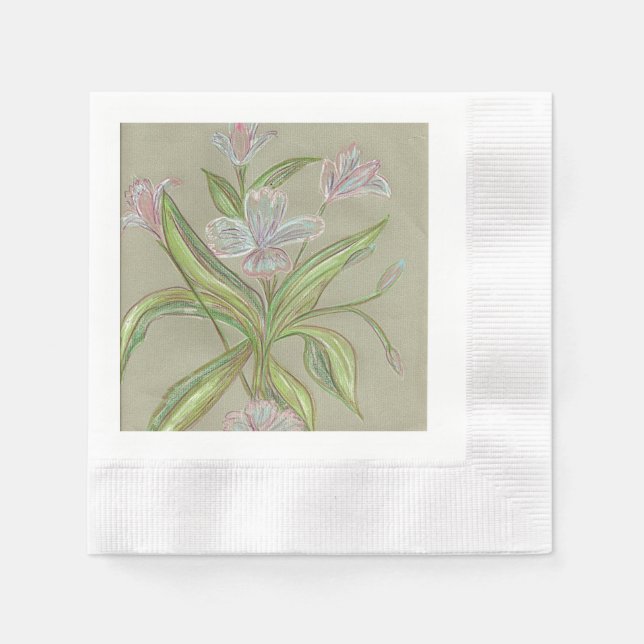 Flowers by Amilia - a beautiful flower design Napkin (Front)