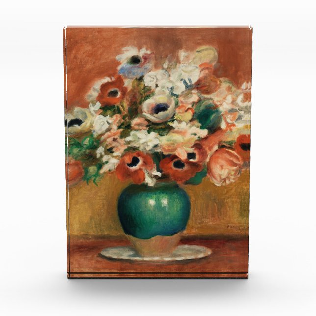 Flowers by Renoir Impressionist Art Painting Photo Block (Front)