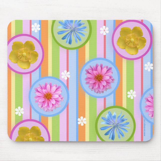 Flowers by sun mouse pad (Front)