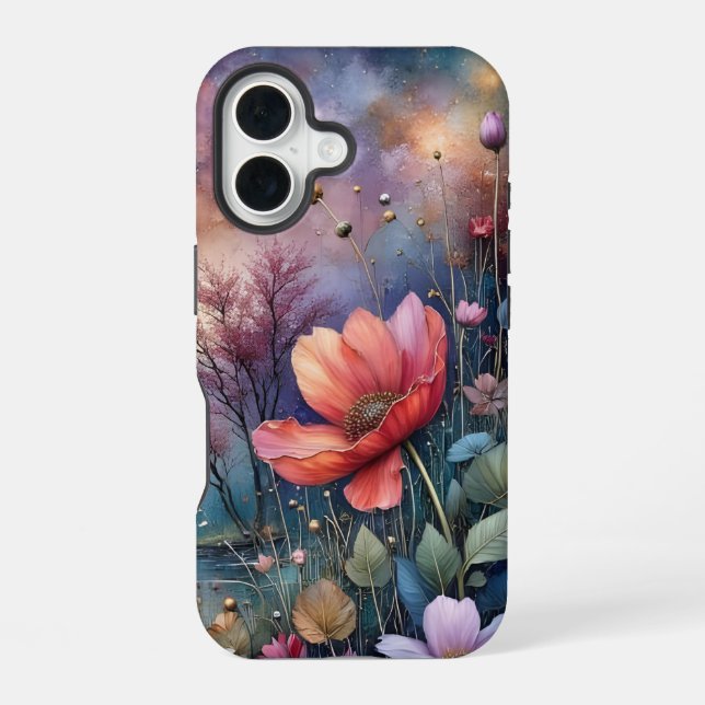 Flowers by the Waterside iPhone 16 Case (Back)