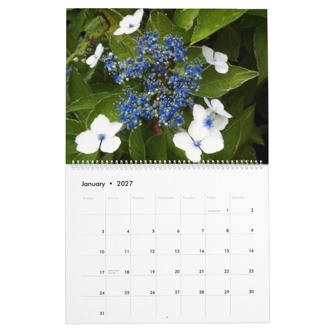 Flowers Calendar (Jan 2027)