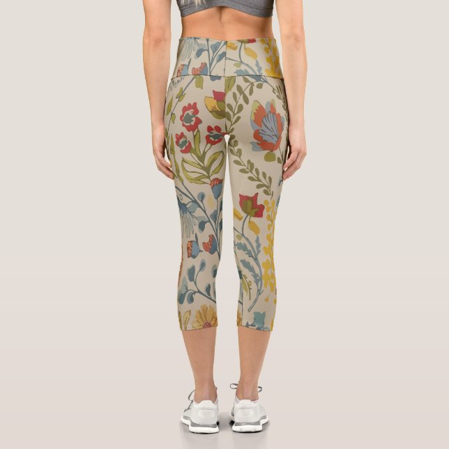 Flowers Capri Leggings (Back)