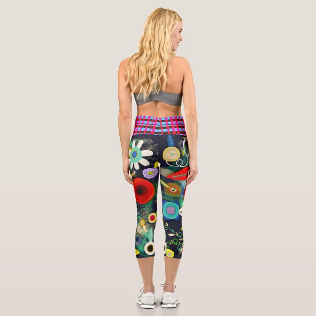 Flowers  capri leggings (Back)