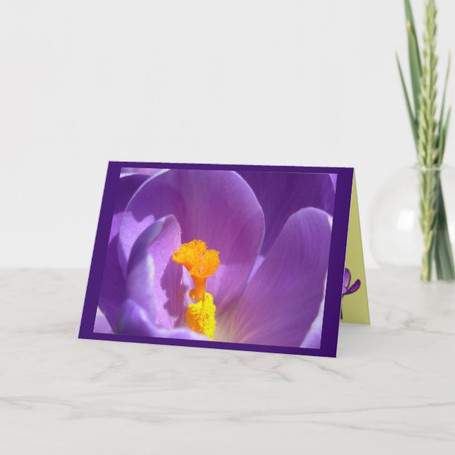 Flowers Cards Crocus Flowers Custom Greeting Card (Front)