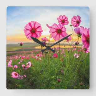 Flowers Chiang Rai Province, Thailand Square Wall Clock