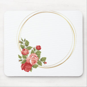 Flowers Circle Frame Boundary Floral Frame 3 Mouse Pad