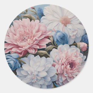 Flowers Classic Round Sticker