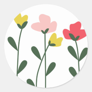 Flowers Classic Round Sticker