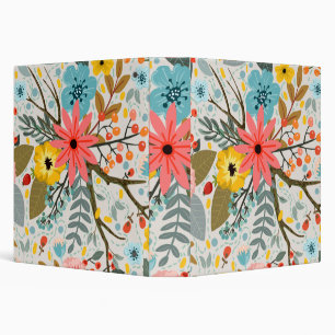 Flowers Colorful Watercolor Cute        Binder