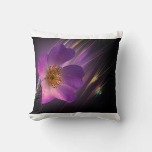 flowers colourful design pattern purple geometric throw pillow