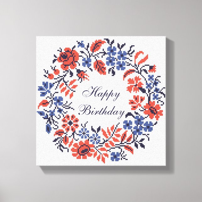 Flowers cycle canvas print (Front)