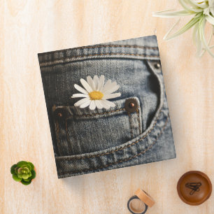 Flowers   Daisy in Jeans Pocket Binder