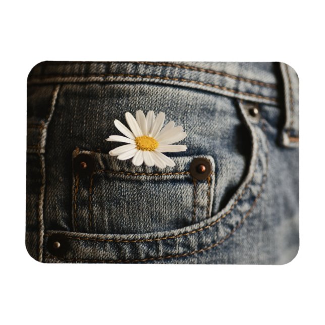 Flowers | Daisy in Jeans Pocket Magnet (Horizontal)