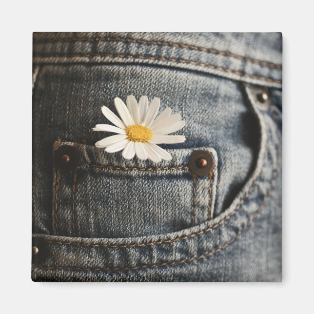 Flowers | Daisy in Jeans Pocket Magnet (Front)